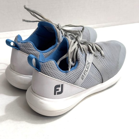 FootJoy 95727 Women's Flex Spikeless Golf Shoe White Grey Size 6.5 W Wide - Picture 4 of 6